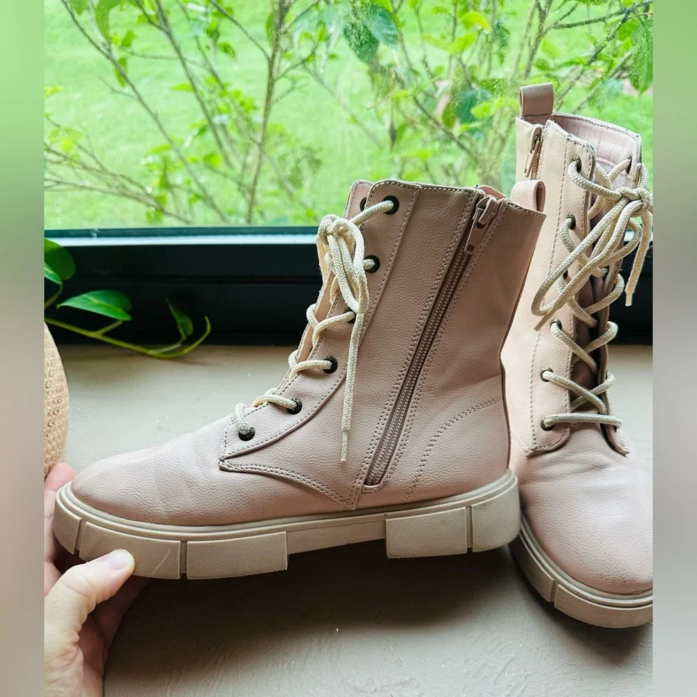 Blowfish Kara Light Pink Lace Up Boots Size Youth 5